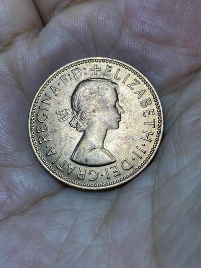 2025年第七十九场(总第一百零五场）外国好品散币(免佣金) 原光未流通–英国🇬🇧1967年半便士(伊丽莎白二世青年桂冠第二版，普制币关门年)