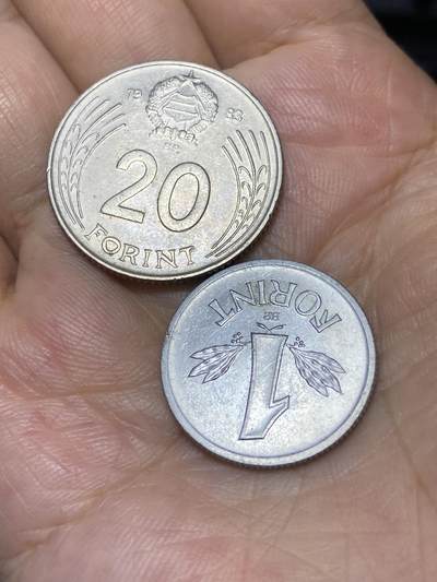 2025年第七十九场(总第一百零五场）外国好品散币(免佣金) - 2枚：匈牙利🇭🇺1983年20福林、1987年1福林