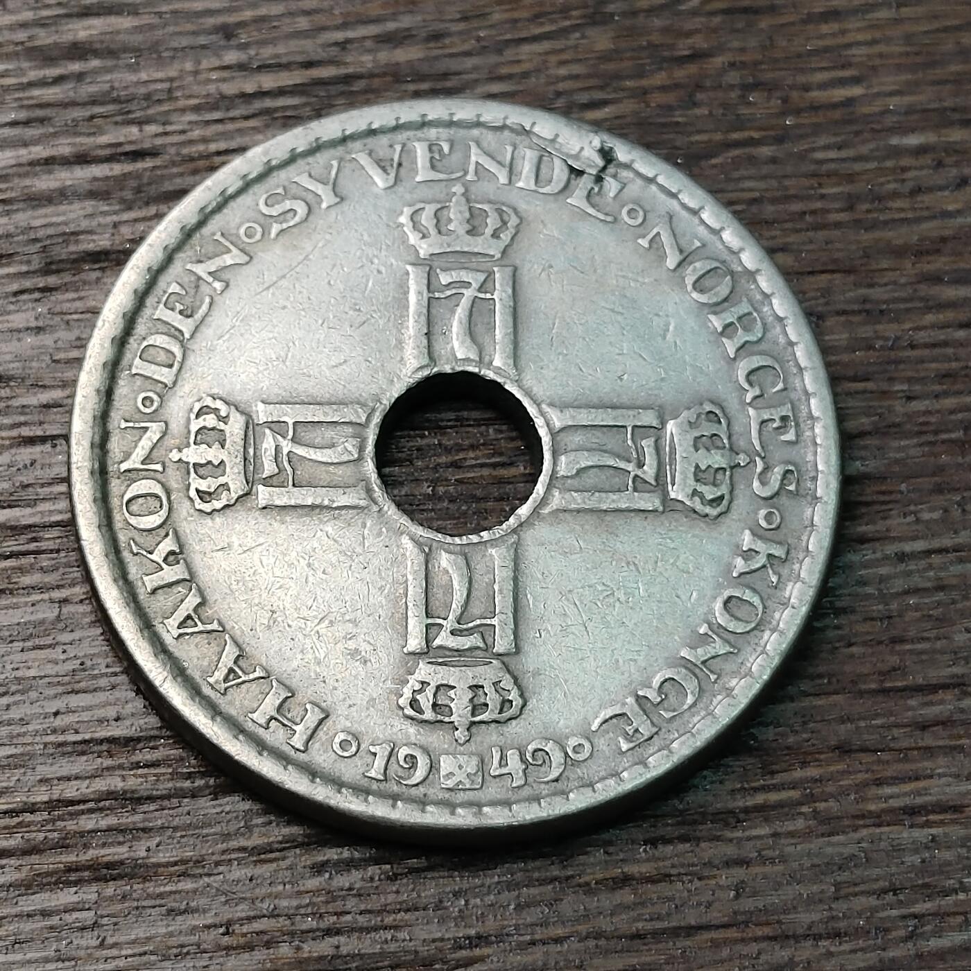 【铜匠收藏】★第126场★散币场，无佣金，30包邮。不满30元，支付5元运费。《接受代拍 代送NGC评级》 挪威 1949年 1克朗