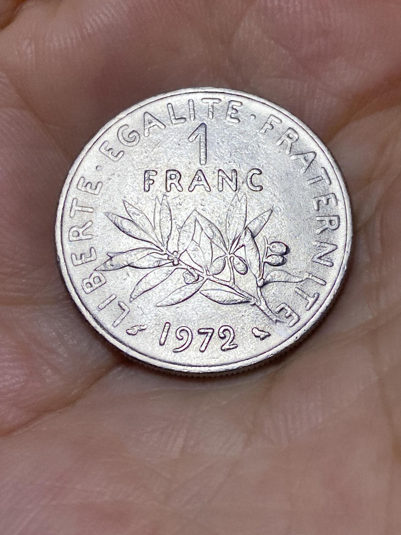 2025年第七十九场(总第一百零五场）外国好品散币(免佣金) 法国🇫🇷1972年1法郎(丰饶角加猫头鹰标)