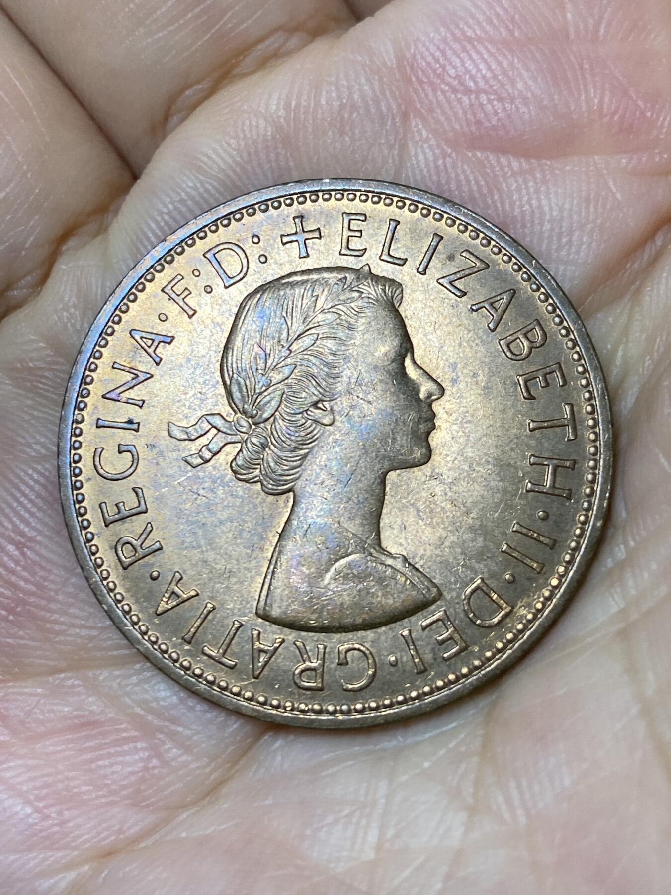 2025年第七十九场(总第一百零五场）外国好品散币(免佣金) 原光好品–英国🇬🇧1967年1便士(伊丽莎白二世青年桂冠第二版，普制币关门年)