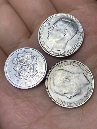 2025年第七十九场(总第一百零五场）外国好品散币(免佣金) 卢森堡🇱🇺3枚：1960年25分，1981年、1976年1法郎