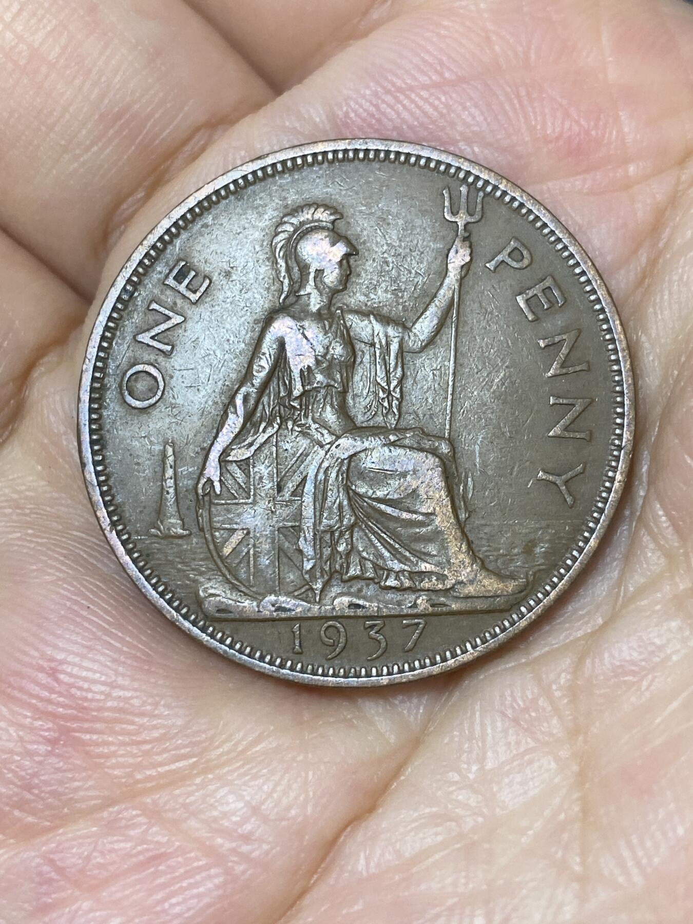 2025年第七十九场(总第一百零五场）外国好品散币(免佣金) 英国🇬🇧1937年1便士(乔治六世登基年，第一版首发年)