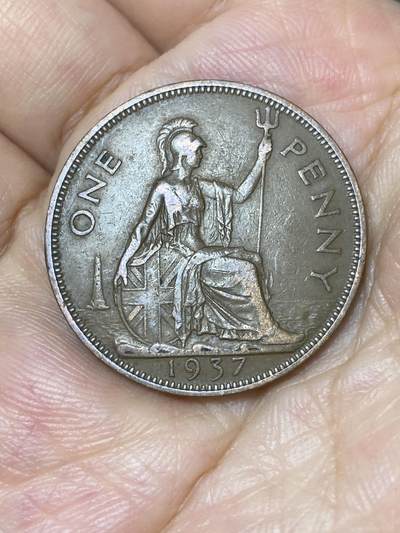 2025年第七十九场(总第一百零五场）外国好品散币(免佣金) - 英国🇬🇧1937年1便士(乔治六世登基年，第一版首发年)