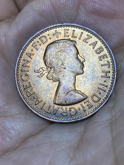 2025年第七十九场(总第一百零五场）外国好品散币(免佣金) 原光好品–英国🇬🇧1967年半便士(伊丽莎白二世青年桂冠第二版，普制币关门年)