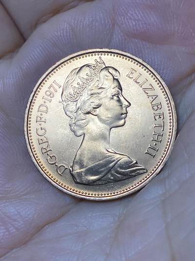 2025年第七十九场(总第一百零五场）外国好品散币(免佣金) 原光未流通–英国🇬🇧1971年2新便士(伊丽莎白二世中年花冠，十进制首发年)