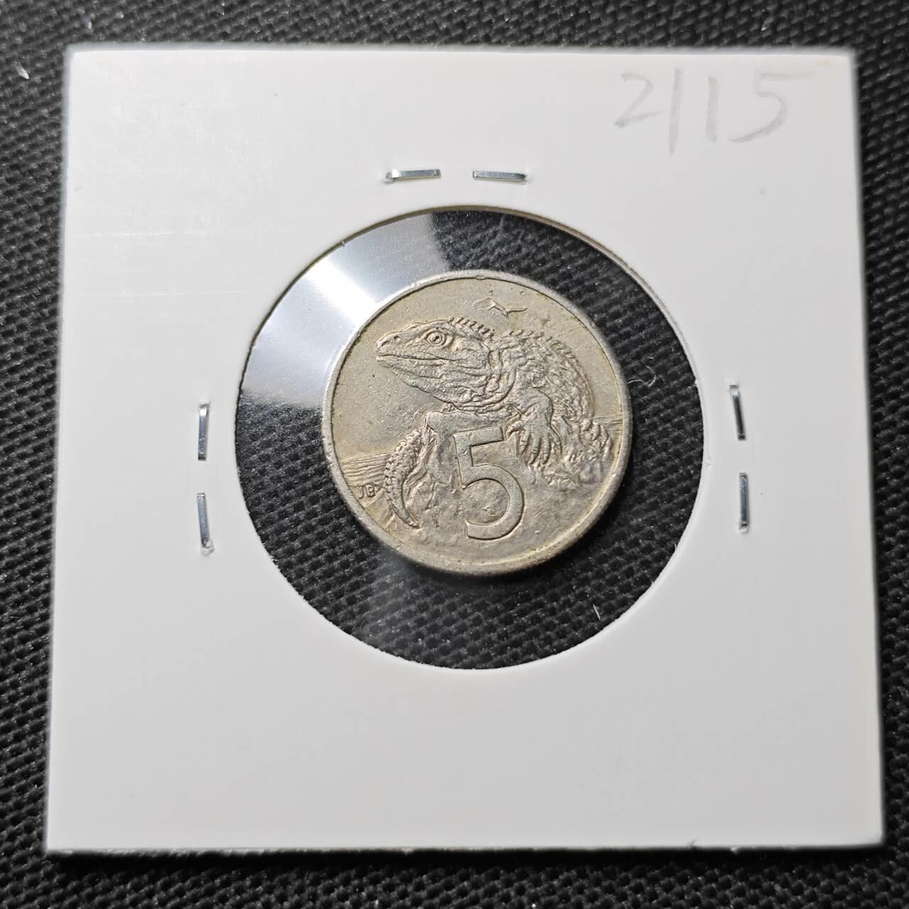 KK钱币收藏小铺 第321期 2月预留时间 周末发货  1985新西兰5分浅雕版