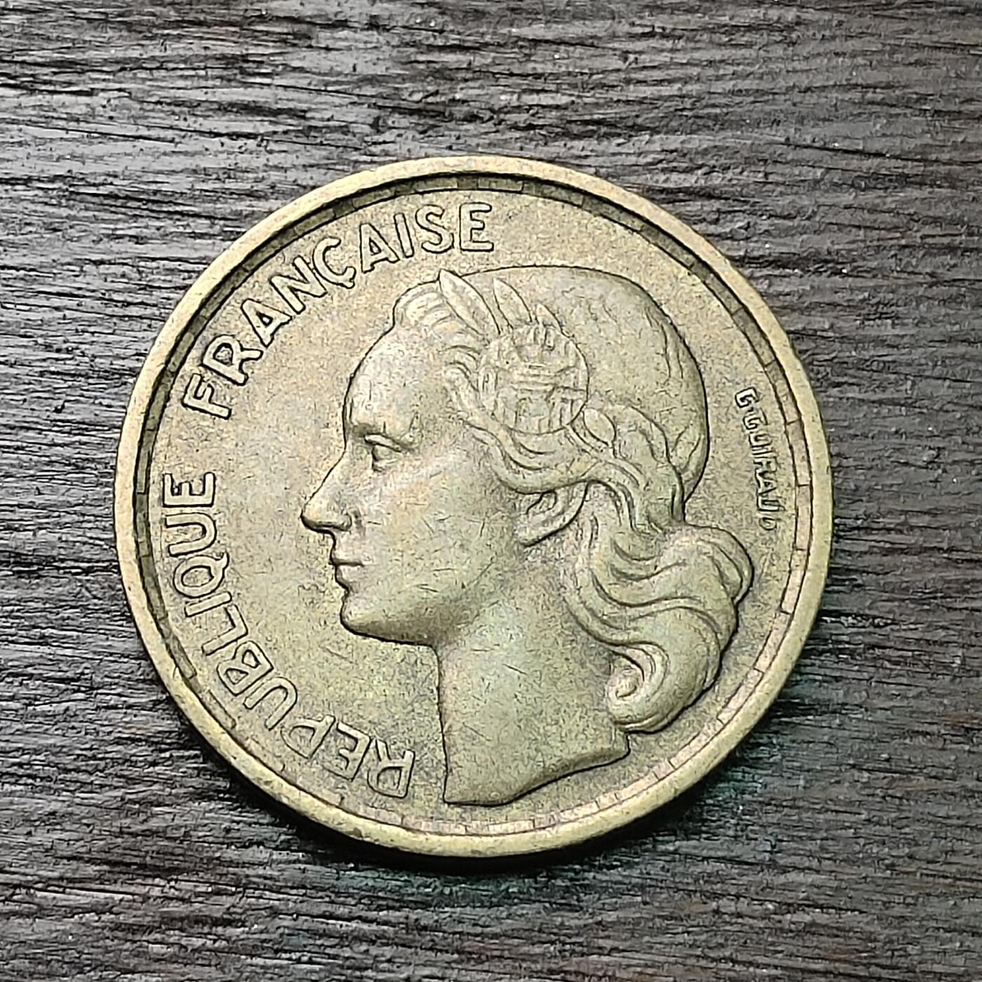 【铜匠收藏】★第126场★散币场，无佣金，30包邮。不满30元，支付5元运费。《接受代拍 代送NGC评级》 法国 10法郎 高卢熊鸡 1955年