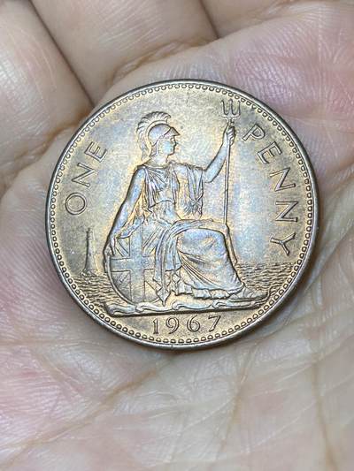 2025年第七十九场(总第一百零五场）外国好品散币(免佣金) - 原光好品–英国🇬🇧1967年1便士(伊丽莎白二世青年桂冠第二版，普制币关门年)