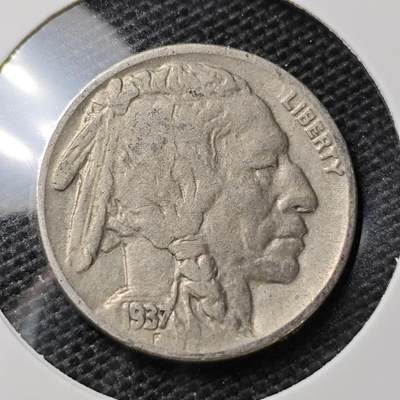 KK钱币收藏小铺 第321期 2月预留时间 周末发货 -  1937美国5分野牛镍币