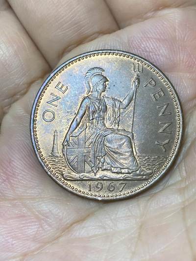 2025年第七十九场(总第一百零五场）外国好品散币(免佣金) - 原光好品–英国🇬🇧1967年1便士(伊丽莎白二世青年桂冠第二版，普制币关门年)
