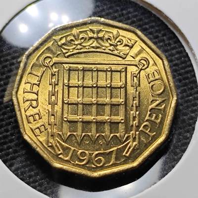 KK钱币收藏小铺 第320期 2月预留时间 周末发货 -  1967英国3便士铜币 好品