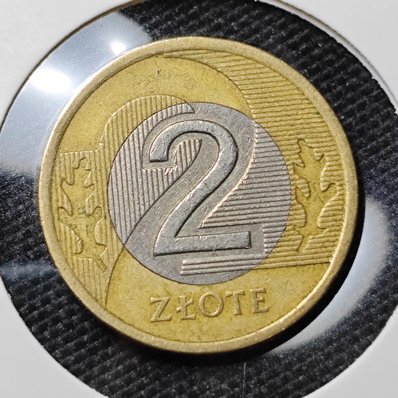 KK钱币收藏小铺 第321期 2月预留时间 周末发货 波兰2兹罗提双色币 