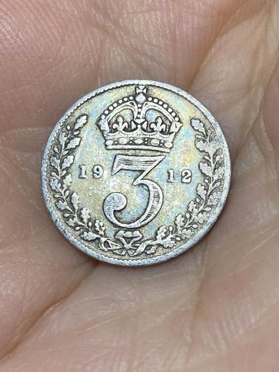 2025年第七十九场(总第一百零五场）外国好品散币(免佣金) - 英国🇬🇧1912年3便士银币(乔治五世第一版，925高银)