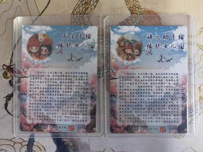 奇趣收藏卡牌拍卖第20场（持续增加中） 山河潮玩   天空、锌之助 绘 缘起女儿国 粗闪 2张 全新覆膜卡夹卡膜保护
