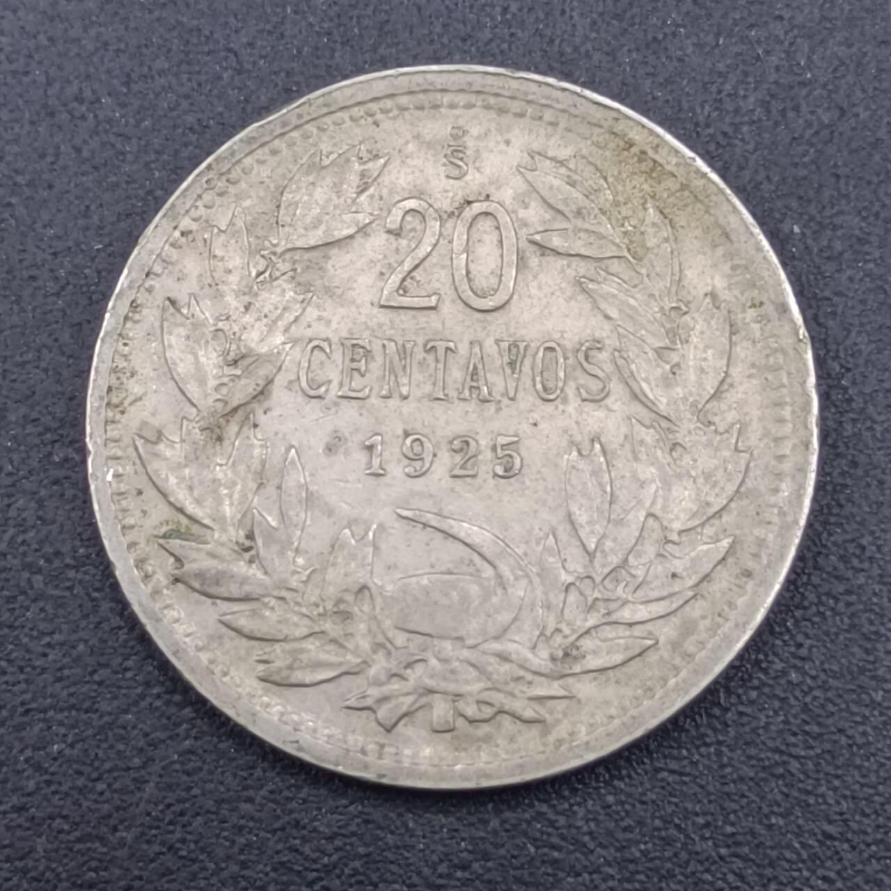 【淘币小摊】实时拍第七百零九拍  散币场  满百包邮可预留二周 每周一统一发货   智利1925年20分镍币