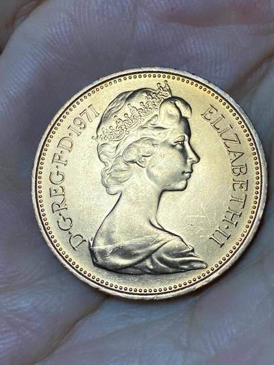 2025年第七十九场(总第一百零五场）外国好品散币(免佣金) 原光未流通–英国🇬🇧1971年2新便士(伊丽莎白二世中年花冠，十进制首发年)