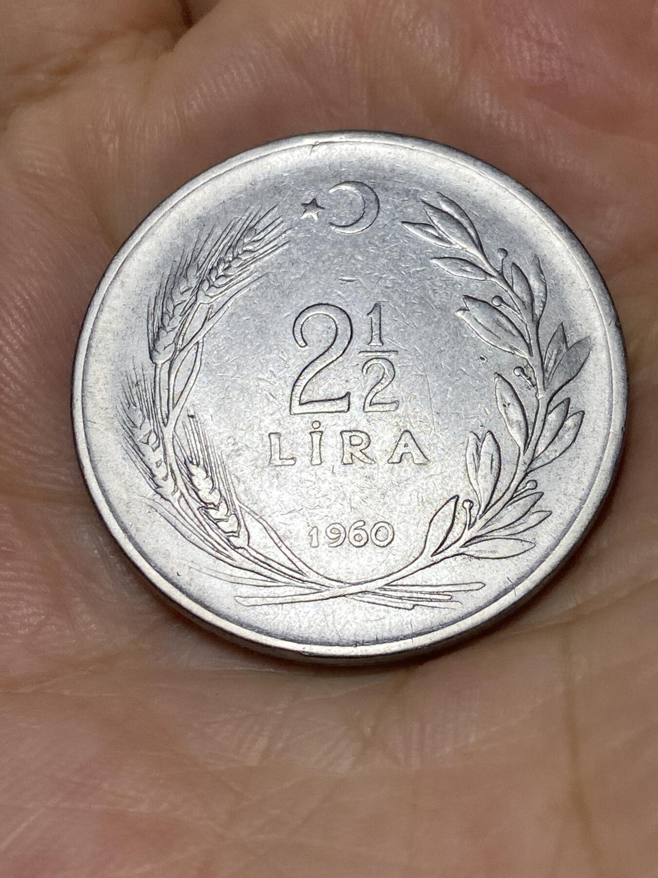 2025年第七十九场(总第一百零五场）外国好品散币(免佣金) 土耳其🇹🇷1960年2.5里拉(第一版，12克版首发年)