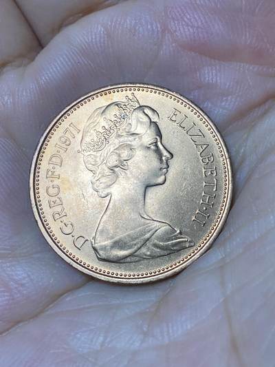2025年第七十九场(总第一百零五场）外国好品散币(免佣金) 原光未流通–英国🇬🇧1971年2新便士(伊丽莎白二世中年花冠，十进制首发年)