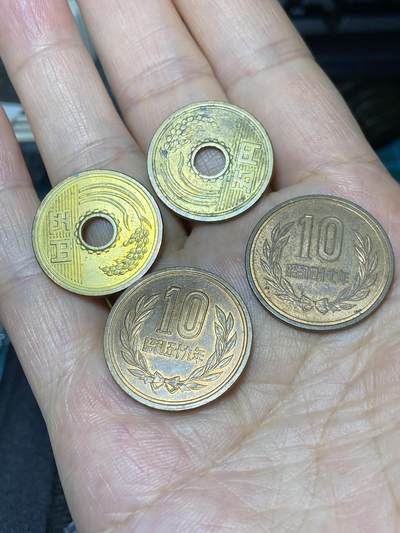 2025年第七十九场(总第一百零五场）外国好品散币(免佣金) - 日本🇯🇵4枚：昭和五十八年、平成三年5円，昭和五十九年、四十七年10円
