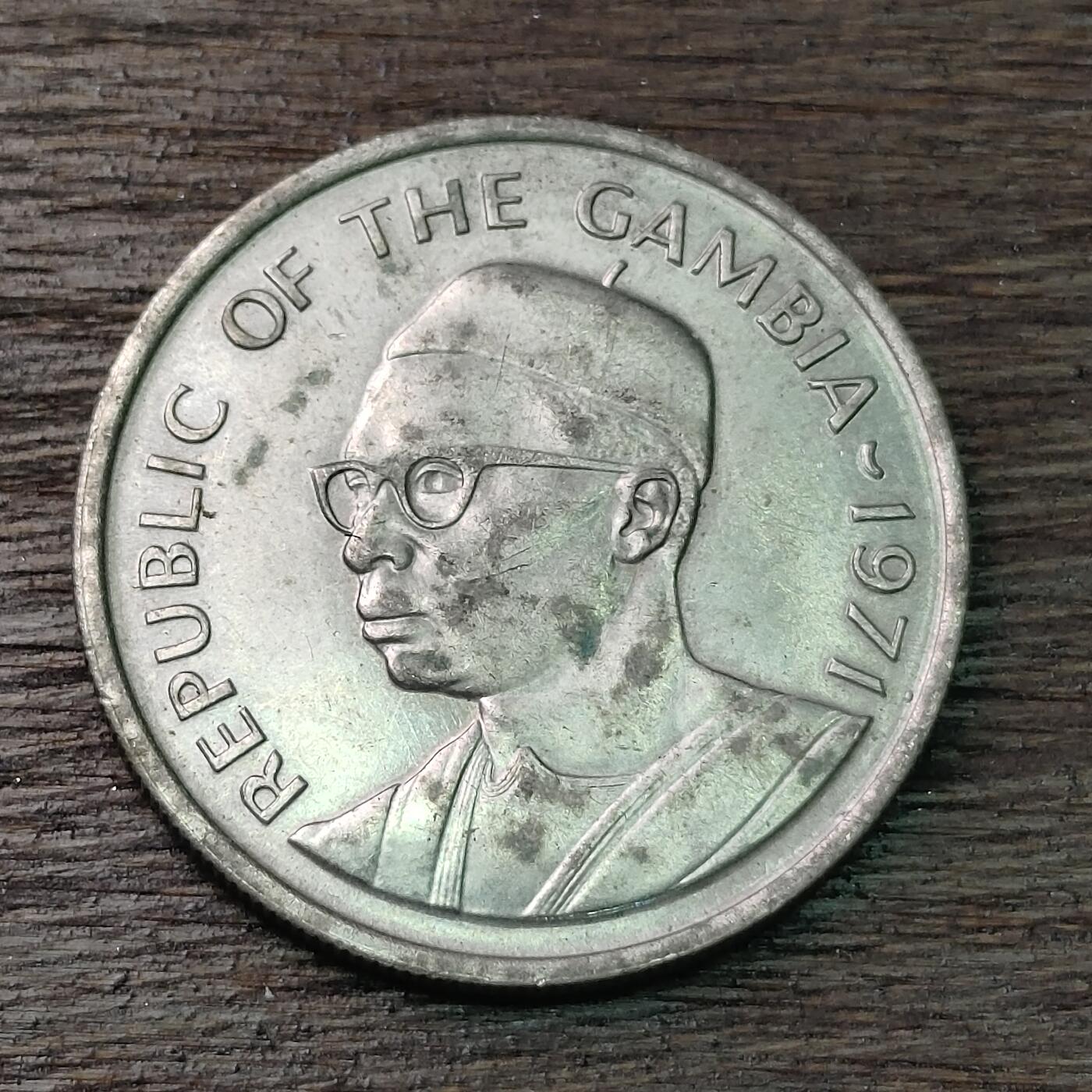 【铜匠收藏】★第126场★散币场，无佣金，30包邮。不满30元，支付5元运费。《接受代拍 代送NGC评级》 冈比亚 1971年 25布图