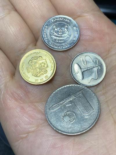 2025年第七十九场(总第一百零五场）外国好品散币(免佣金) 4枚：新加坡🇸🇬1988年5分，2011年10分，马来西亚🇲🇾1990年5仙，1982年20仙