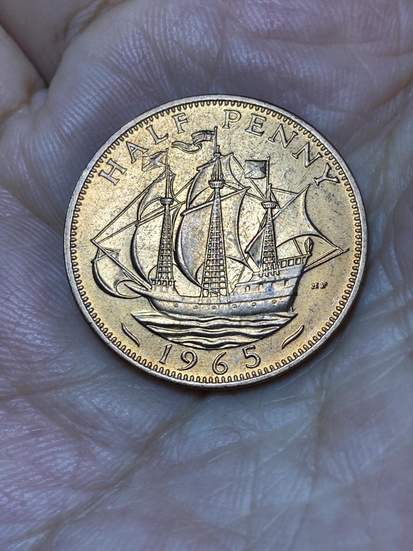 2025年第七十九场(总第一百零五场）外国好品散币(免佣金) 好品–英国🇬🇧1965年半便士(伊丽莎白二世青年桂冠第二版)