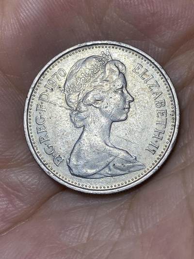 2025年第七十九场(总第一百零五场）外国好品散币(免佣金) 英国🇬🇧1970年5新便士(伊丽莎白二世中年花冠，十进制第一版)