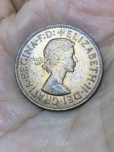 2025年第七十九场(总第一百零五场）外国好品散币(免佣金) 英国🇬🇧1966年半便士(伊丽莎白二世青年桂冠第二版)