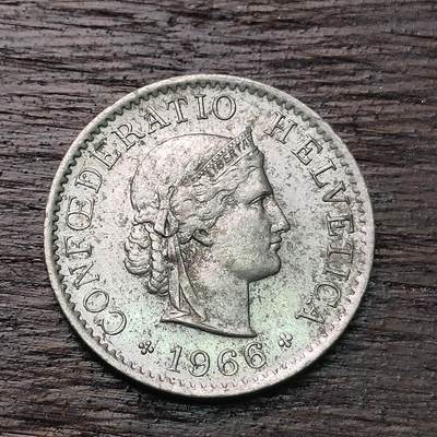 【铜匠收藏】★第126场★散币场，无佣金，30包邮。不满30元，支付5元运费。《接受代拍 代送NGC评级》 - 1966年 瑞士 2生丁