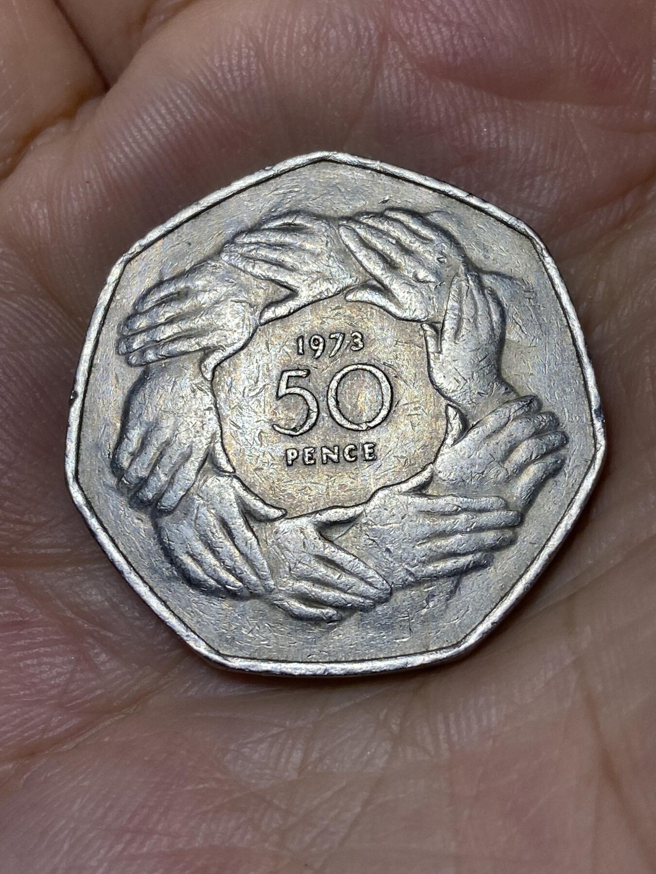 2025年第七十九场(总第一百零五场）外国好品散币(免佣金) 英国🇬🇧1973单年份50便士(英国加入欧洲经济共同体纪念币)