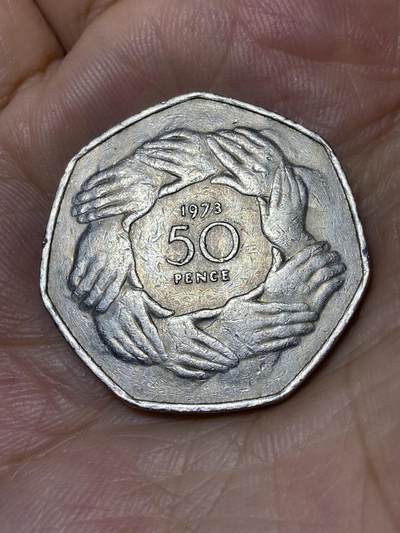 2025年第七十九场(总第一百零五场）外国好品散币(免佣金) - 英国🇬🇧1973单年份50便士(英国加入欧洲经济共同体纪念币)