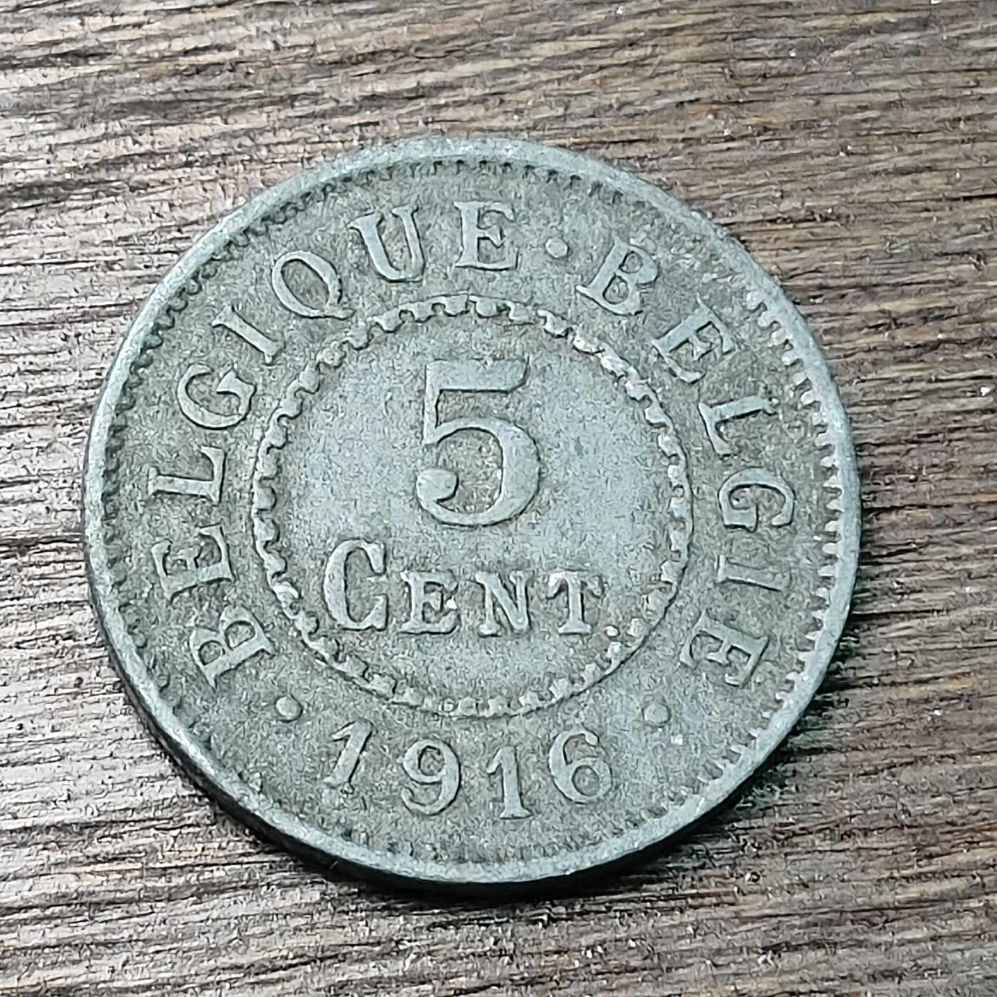 【铜匠收藏】★第126场★散币场，无佣金，30包邮。不满30元，支付5元运费。《接受代拍 代送NGC评级》 比利时 1916年 5分