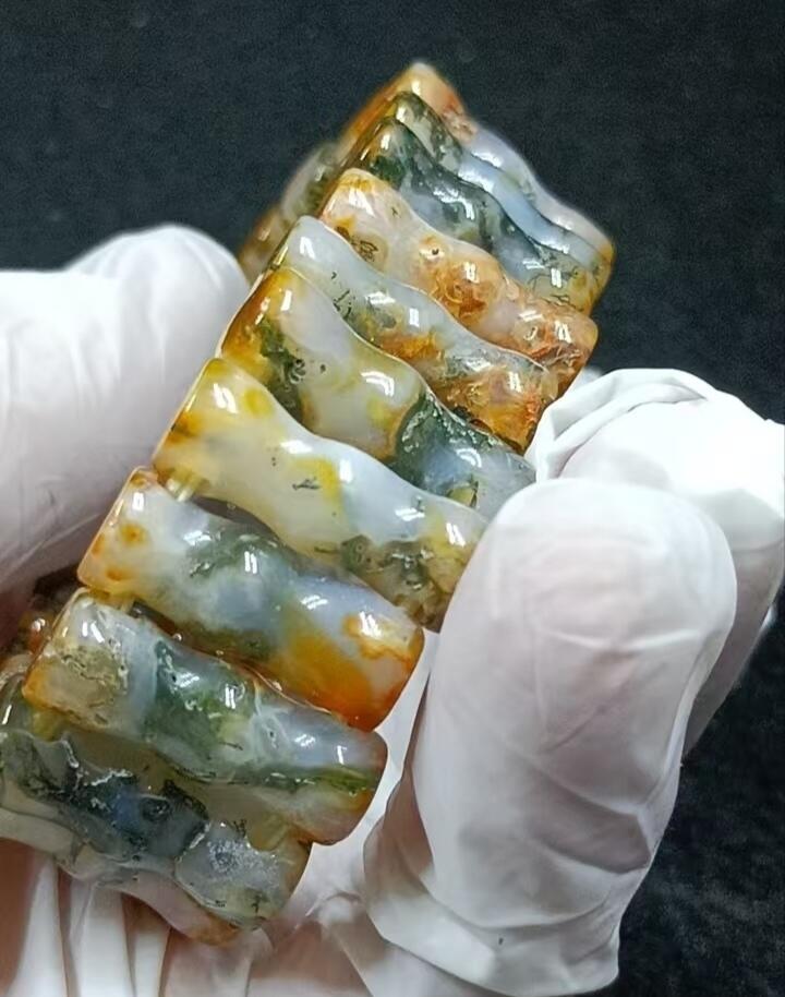 天然水草玛瑙竹节(节节高升)手排(33097)