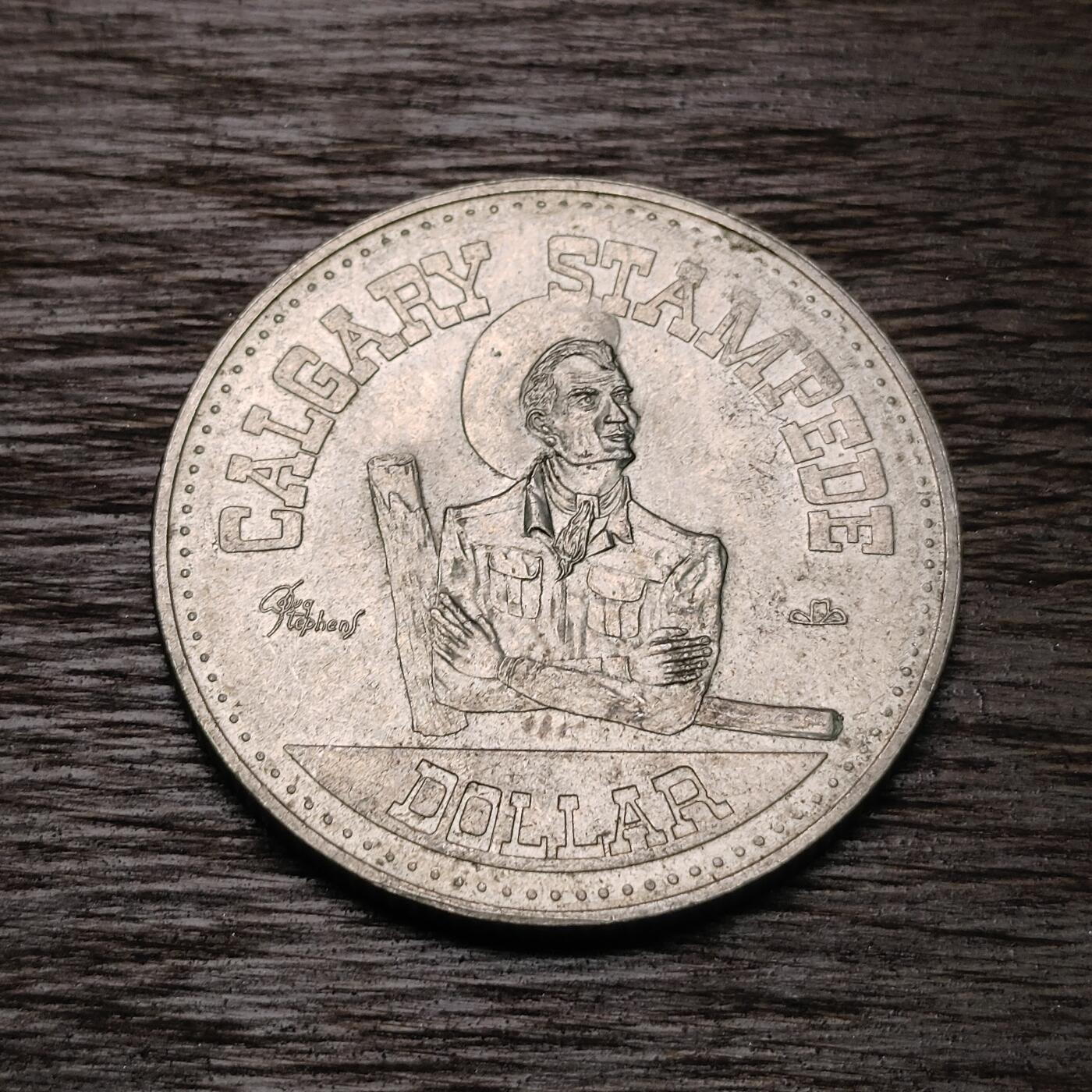 【铜匠收藏】★第126场★散币场，无佣金，30包邮。不满30元，支付5元运费。《接受代拍 代送NGC评级》 加拿大 1元贸易元 1979年 卡尔加里牛仔节 纪念币