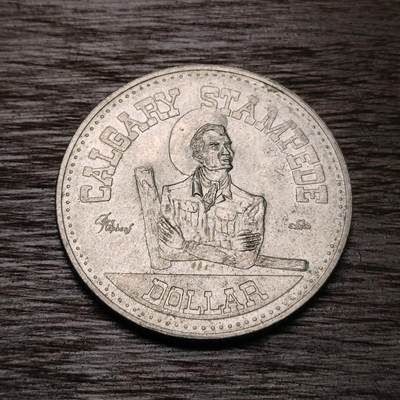 【铜匠收藏】★第126场★散币场，无佣金，30包邮。不满30元，支付5元运费。《接受代拍 代送NGC评级》 - 加拿大 1元贸易元 1979年 卡尔加里牛仔节 纪念币