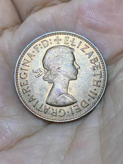 2025年第七十九场(总第一百零五场）外国好品散币(免佣金) 原光未流通–英国🇬🇧1967年半便士(伊丽莎白二世青年桂冠第二版，普制币关门年)