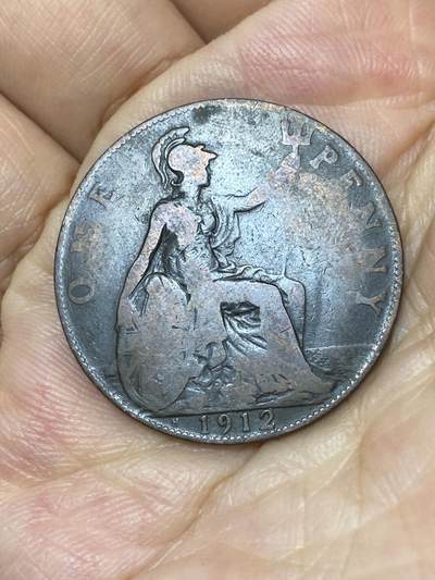 2025年第七十九场(总第一百零五场）外国好品散币(免佣金) - 少见–英国🇬🇧1912年1便士H版(乔治五世第一版，H标喜敦厂造)
