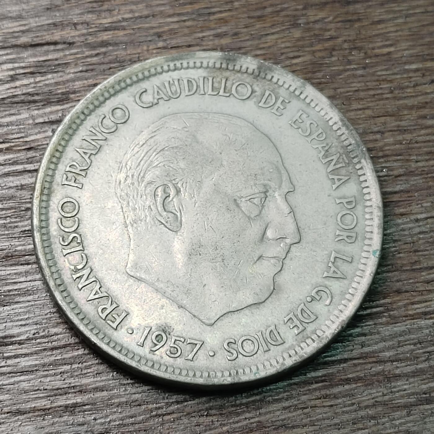 【铜匠收藏】★第126场★散币场，无佣金，30包邮。不满30元，支付5元运费。《接受代拍 代送NGC评级》 西班牙 1957年 50比塞塔