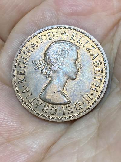 2025年第七十九场(总第一百零五场）外国好品散币(免佣金) 英国🇬🇧1967年半便士(伊丽莎白二世青年桂冠第二版，普制币关门年)