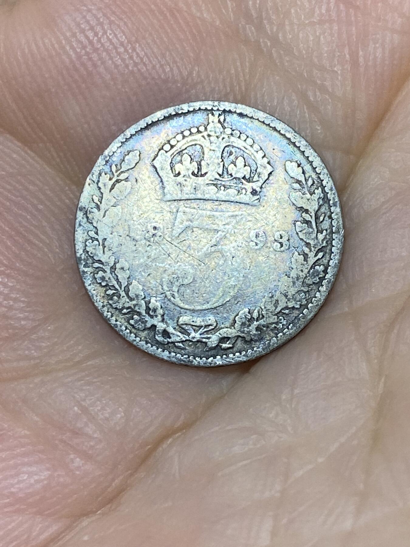 2025年第七十九场(总第一百零五场）外国好品散币(免佣金) 英国🇬🇧1893年3便士银币(维多利亚女王老年披纱带冠，925高银)