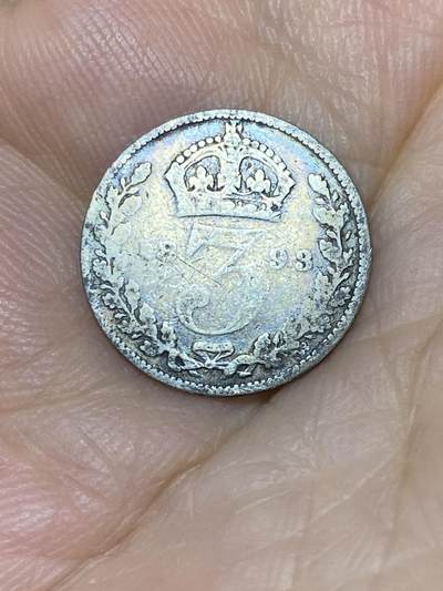 2025年第七十九场(总第一百零五场）外国好品散币(免佣金) - 英国🇬🇧1893年3便士银币(维多利亚女王老年披纱带冠，925高银)