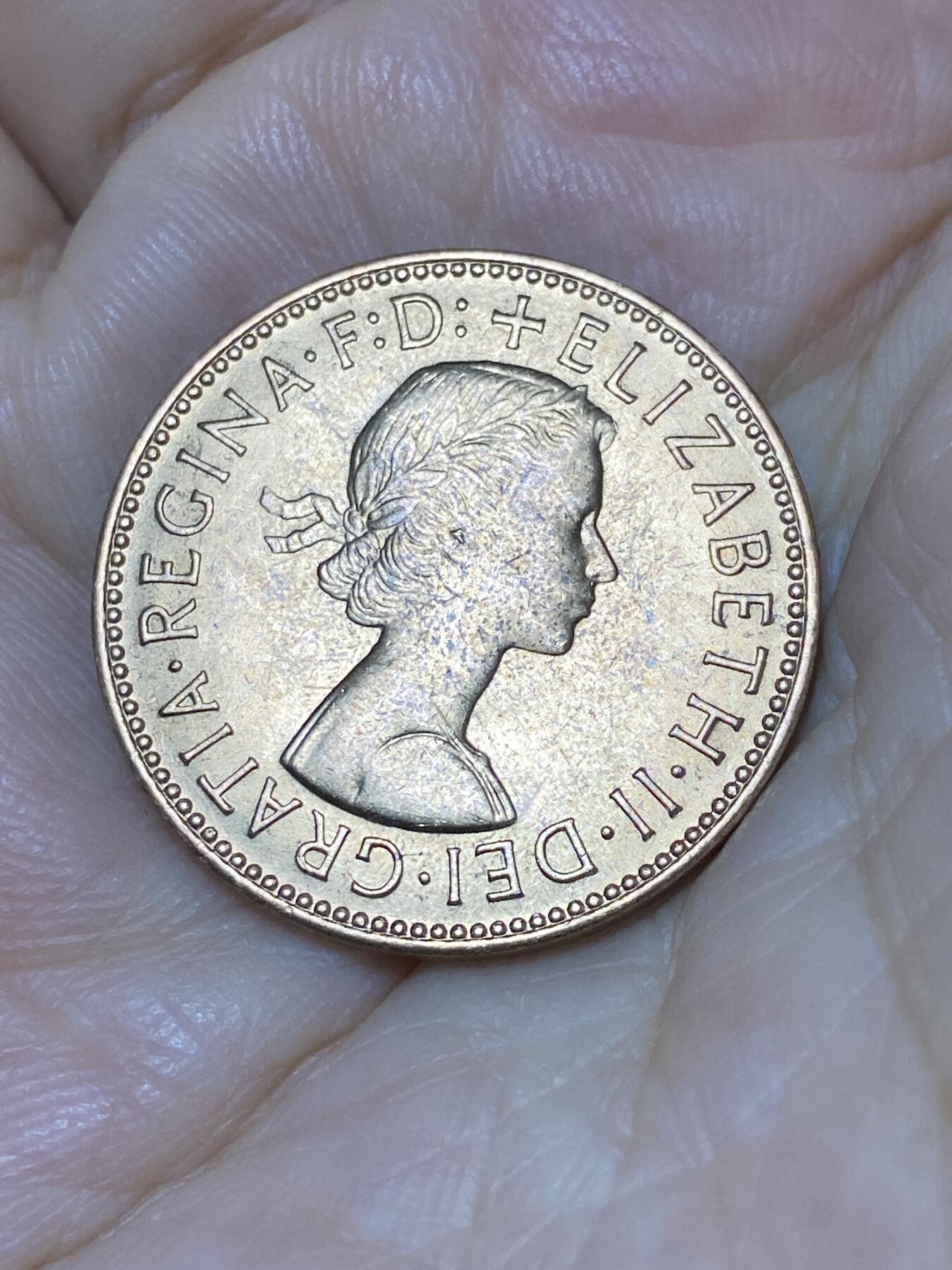 2025年第七十九场(总第一百零五场）外国好品散币(免佣金) 原光好品–英国🇬🇧1967年半便士(伊丽莎白二世青年桂冠第二版，普制币关门年)