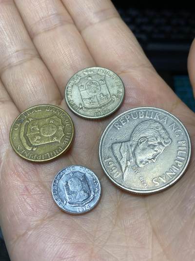 2025年第七十九场(总第一百零五场）外国好品散币(免佣金) 菲律宾🇵🇭4枚：1974年1分，1962年5分，1974年25分，1990年1比索
