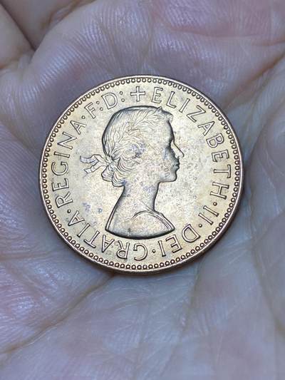 2025年第七十九场(总第一百零五场）外国好品散币(免佣金) 原光未流通–英国🇬🇧1967年半便士(伊丽莎白二世青年桂冠第二版，普制币关门年)