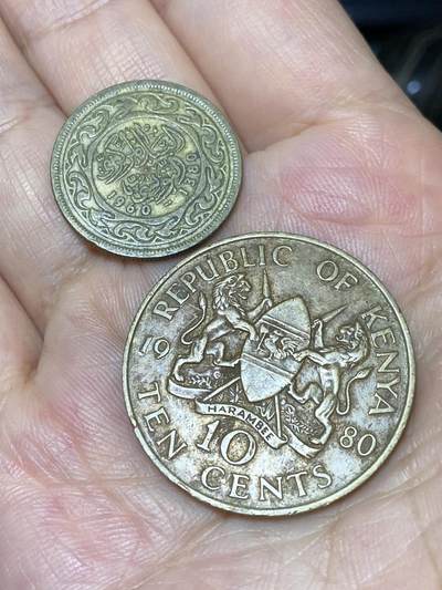 2025年第七十九场(总第一百零五场）外国好品散币(免佣金) - 2枚：肯尼亚🇰🇪1980年10分，突尼斯🇹🇳1960年20米利姆