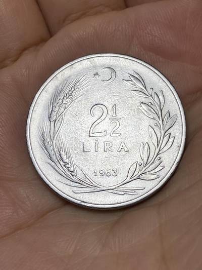 2025年第七十九场(总第一百零五场）外国好品散币(免佣金) - 土耳其🇹🇷1963年2.5里拉(第一版，12克版)