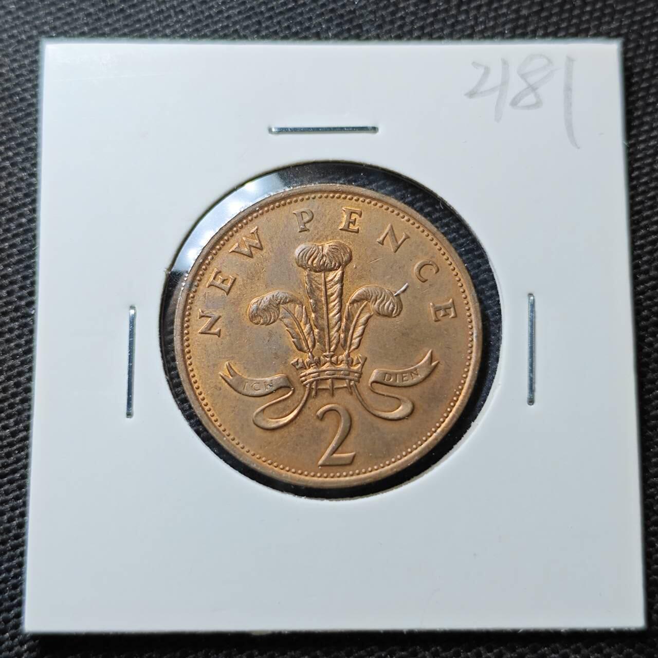 KK钱币收藏小铺 第321期 2月预留时间 周末发货  1980英国2便士铜币