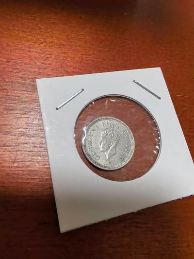 长老汇马年精选第十六场拍卖 - 1945英属印度乔治六世1/4卢比银币，2.9克500银