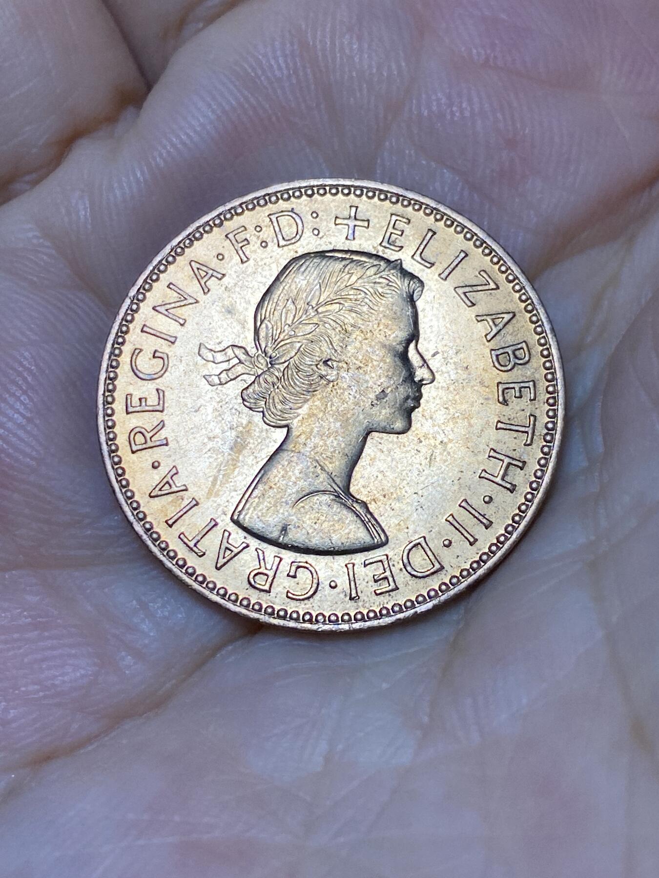2025年第七十九场(总第一百零五场）外国好品散币(免佣金) 原光好品–英国🇬🇧1965年半便士(伊丽莎白二世青年桂冠第二版)